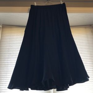 LOFT black midi skirt